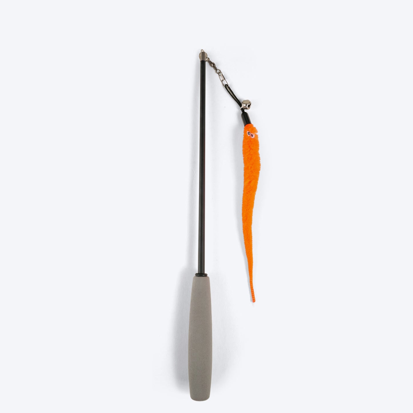 FOFOS Retractable Funny Wiggle Worm Catnip Wand Toy For Cat - Orange - Heads Up For Tails