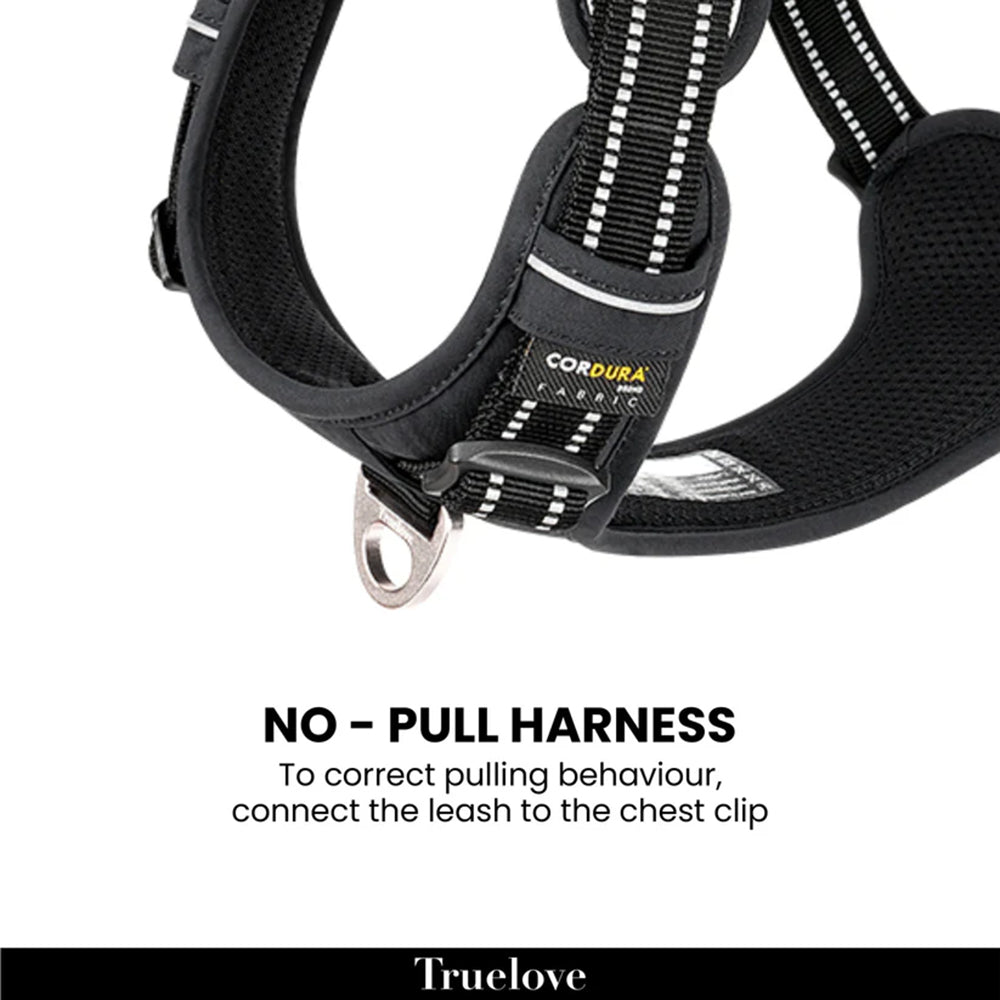 Truelove No Pull Cordura Harness For Dog - Black