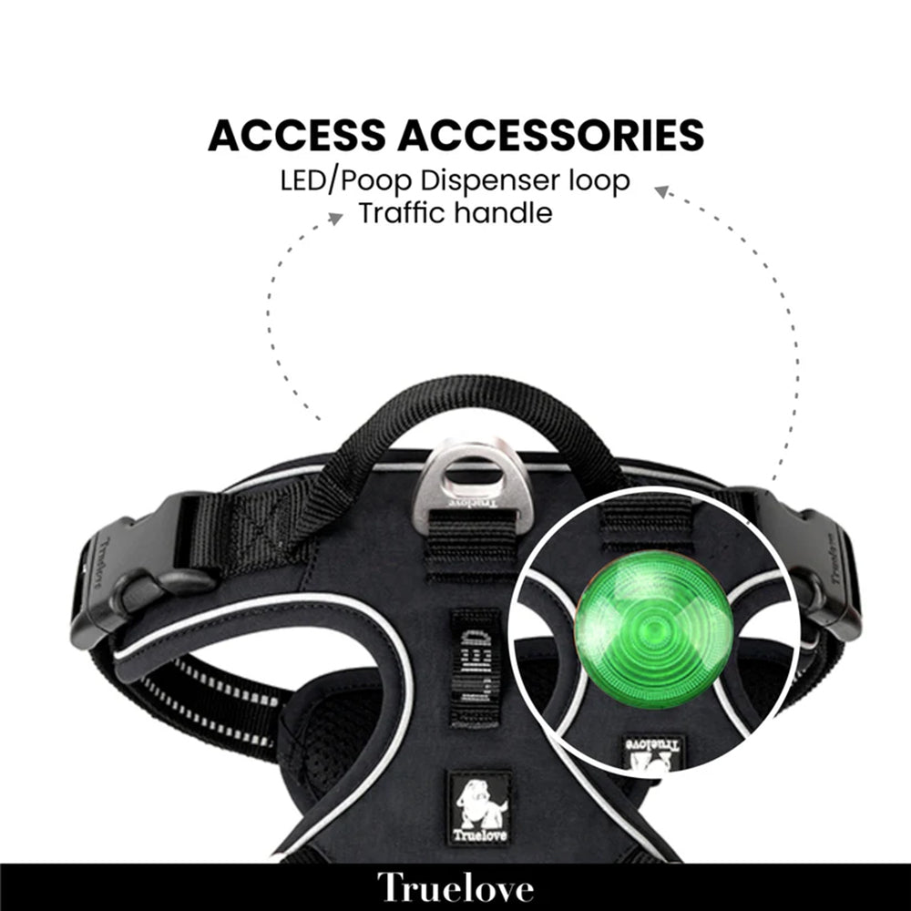 Truelove No Pull Cordura Harness For Dog - Black