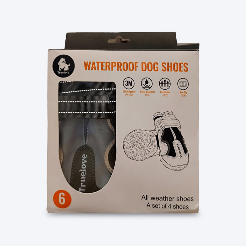 Truelove Waterproof With Reflective Straps Shoes For Dog - Cypress & Harbor Gray (Set of 4) - Heads Up For Tails