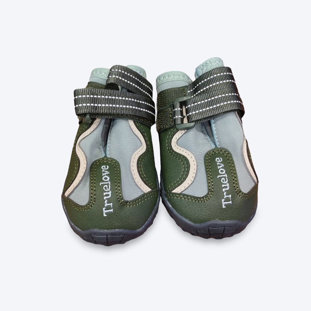 Truelove Waterproof With Reflective Straps Shoes For Dog - Cypress & Harbor Gray (Set of 4) - Heads Up For Tails