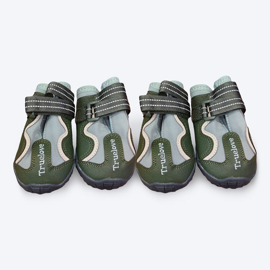 Truelove Waterproof With Reflective Straps Shoes For Dog - Cypress & Harbor Gray (Set of 4) - Heads Up For Tails