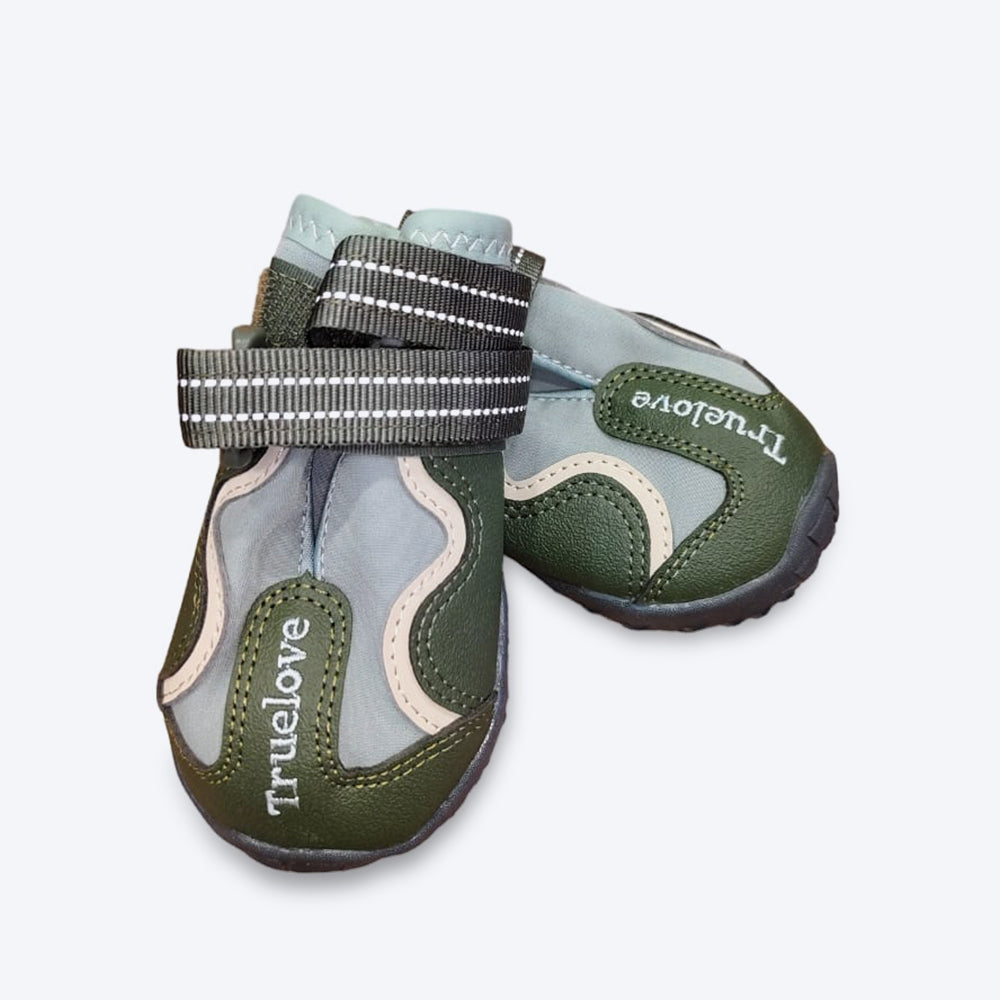 Truelove Waterproof With Reflective Straps Shoes For Dog - Cypress & Harbor Gray (Set of 4) - Heads Up For Tails