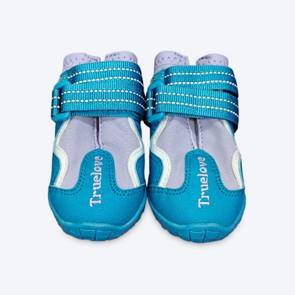 Truelove Waterproof With Reflective Straps Shoes For Dog - Algiers Blue & Lavender (Set of 4) - Heads Up For Tails