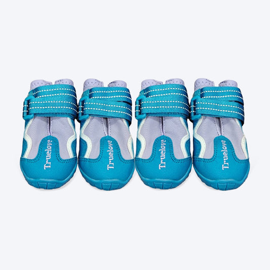 Truelove Waterproof With Reflective Straps Shoes For Dog - Algiers Blue & Lavender (Set of 4) - Heads Up For Tails