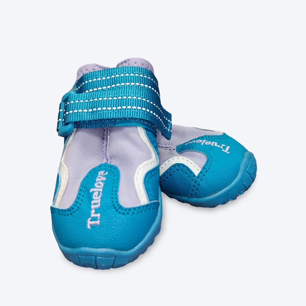 Truelove Waterproof With Reflective Straps Shoes For Dog - Algiers Blue & Lavender (Set of 4) - Heads Up For Tails