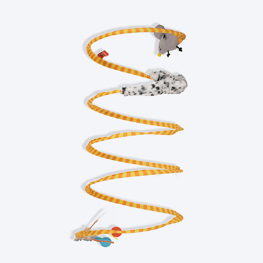 FOFOS Cheese Spiral Cat Tunnel Interactive Toy - Yellow & Orange - Heads Up For Tails