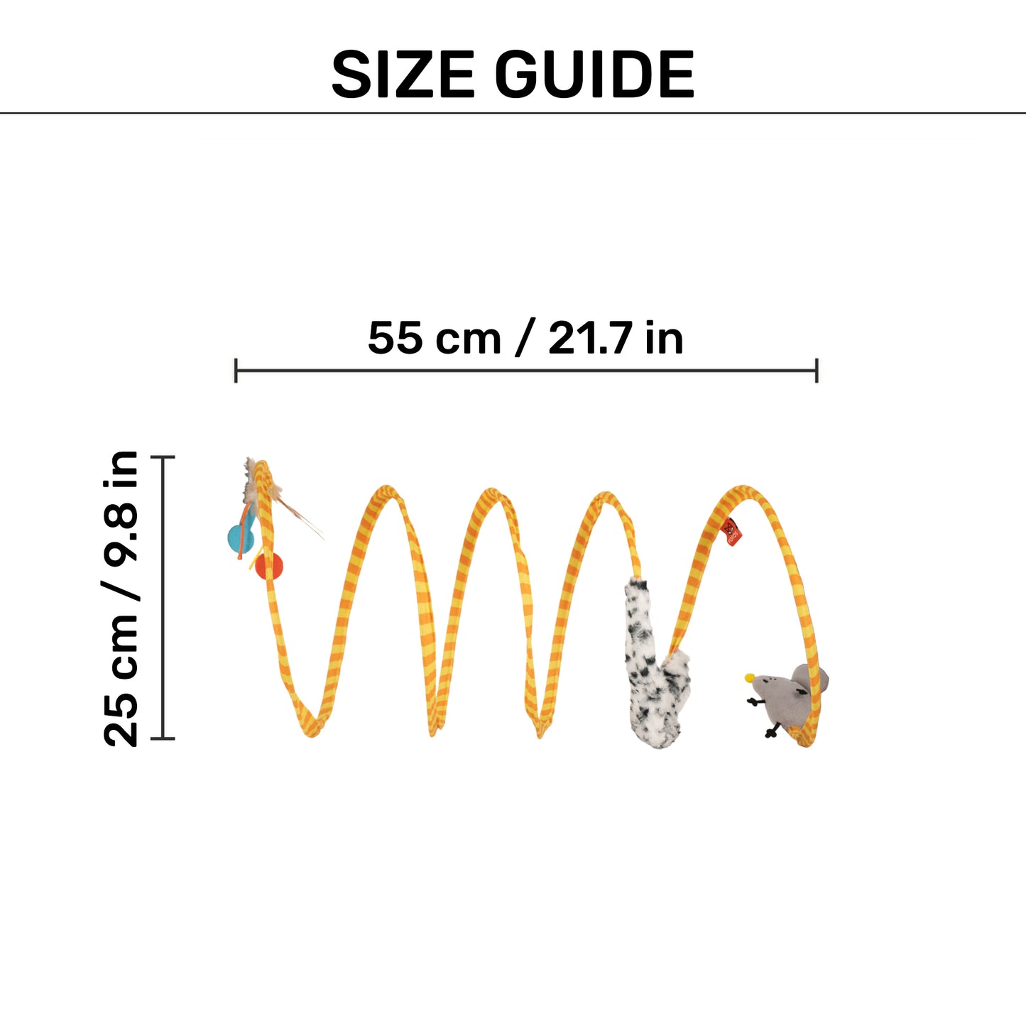 FOFOS Cheese Spiral Cat Tunnel Interactive Toy - Yellow & Orange - Heads Up For Tails