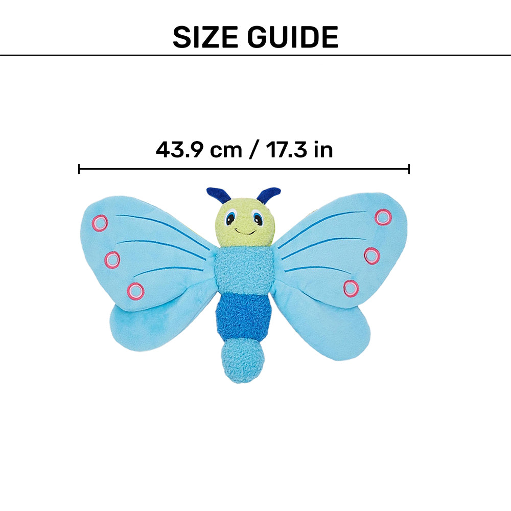 FOFOS Jumbo Butterfly Plush Toy For Dog - Blue - Heads Up For Tails