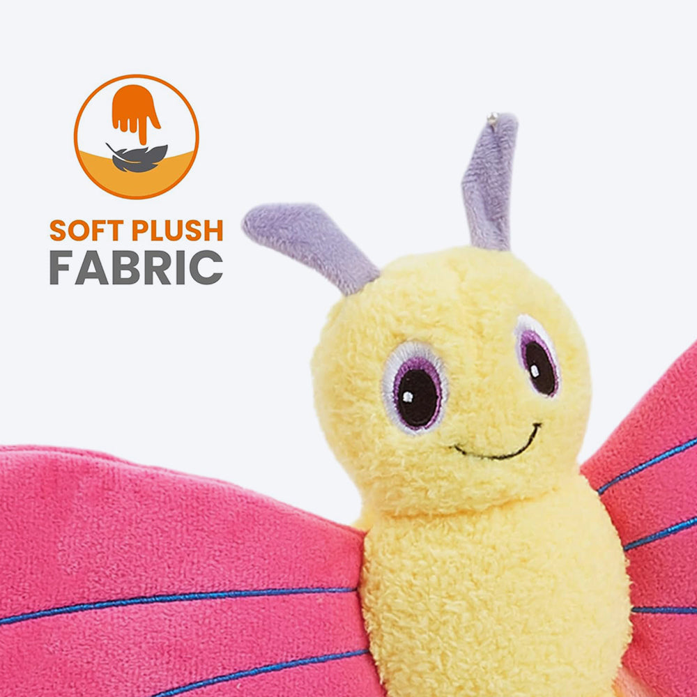 FOFOS Jumbo Butterfly Plush Toy For Dog - Pink - Heads Up For Tails