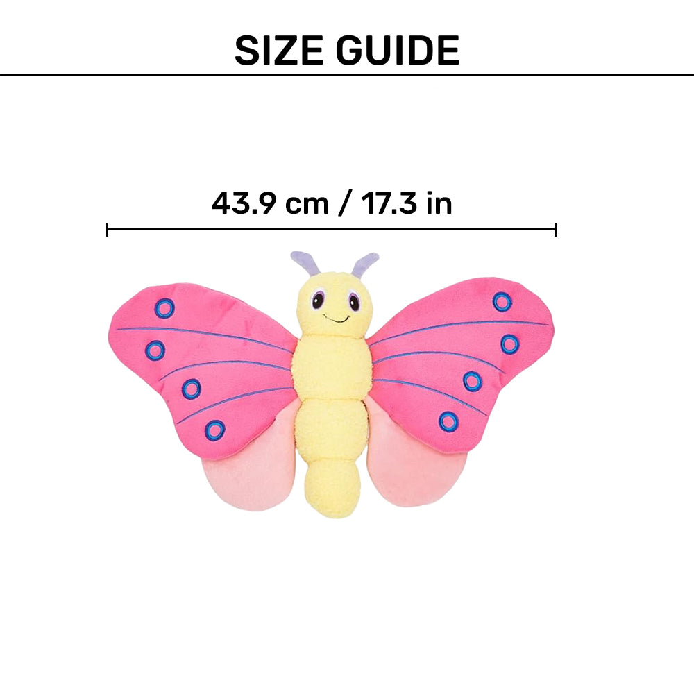 FOFOS Jumbo Butterfly Plush Toy For Dog - Pink - Heads Up For Tails