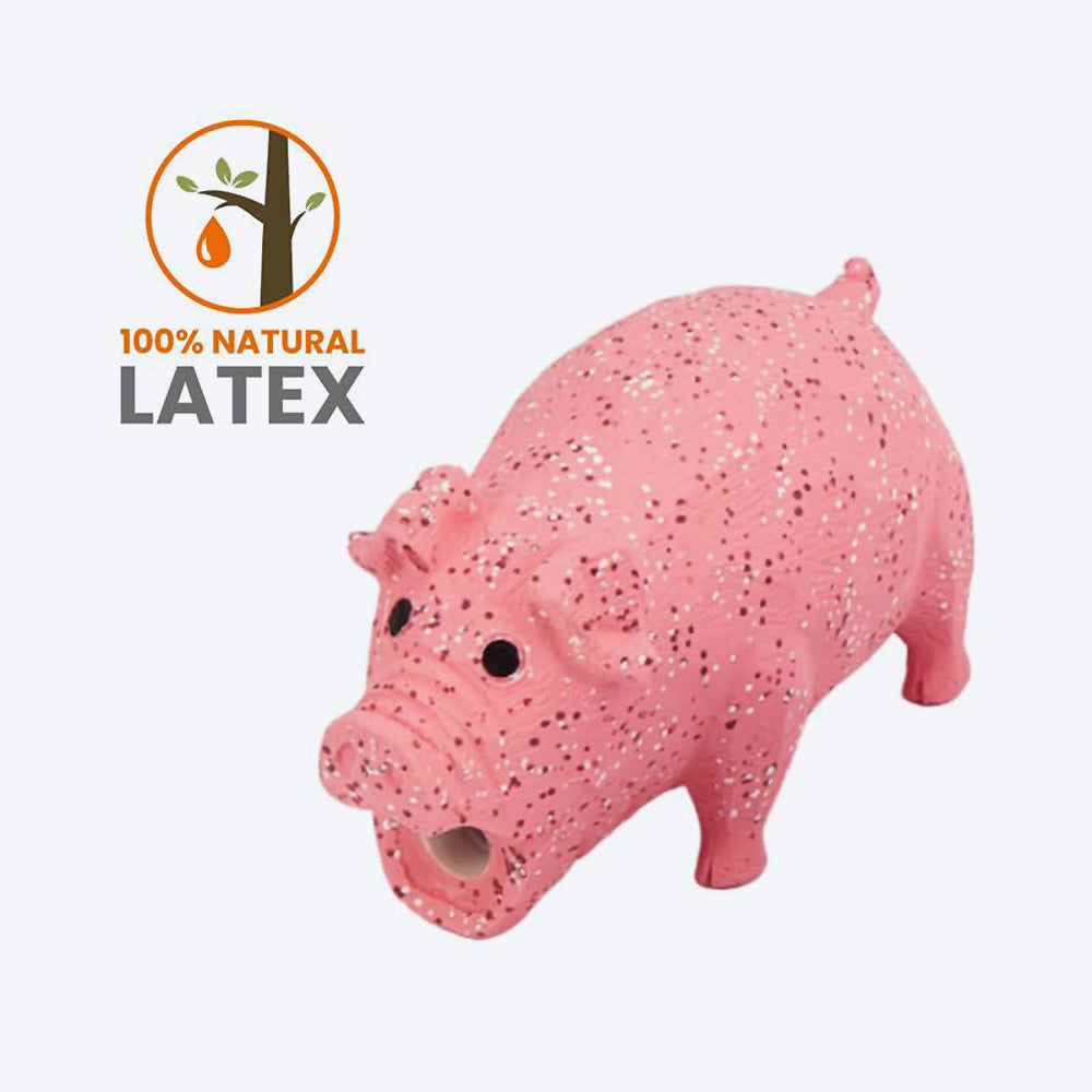 FOFOS Pig Latex Squeaker Chew Toy For Dog - Pink - Heads Up For Tails