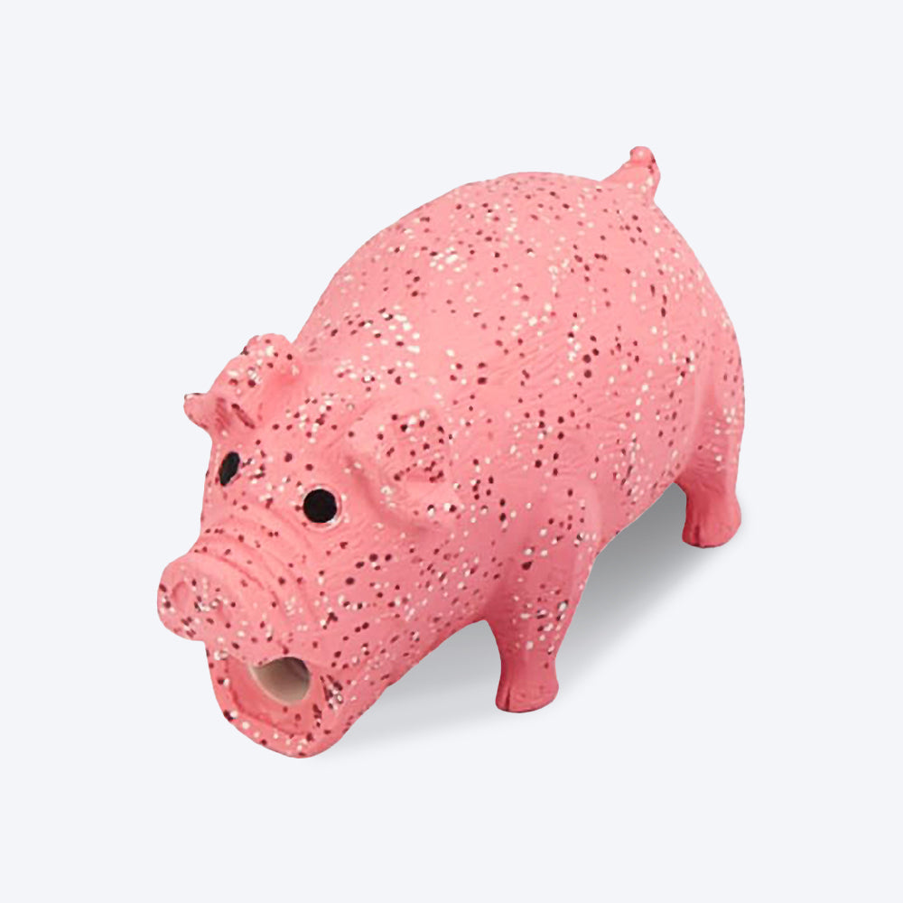 FOFOS Pig Latex Squeaker Chew Toy For Dog - Pink - Heads Up For Tails
