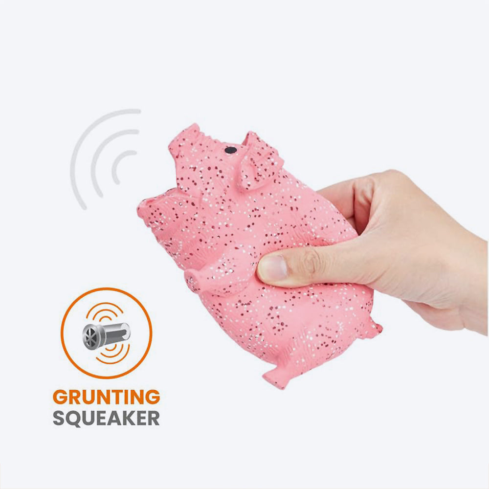 FOFOS Pig Latex Squeaker Chew Toy For Dog - Pink - Heads Up For Tails