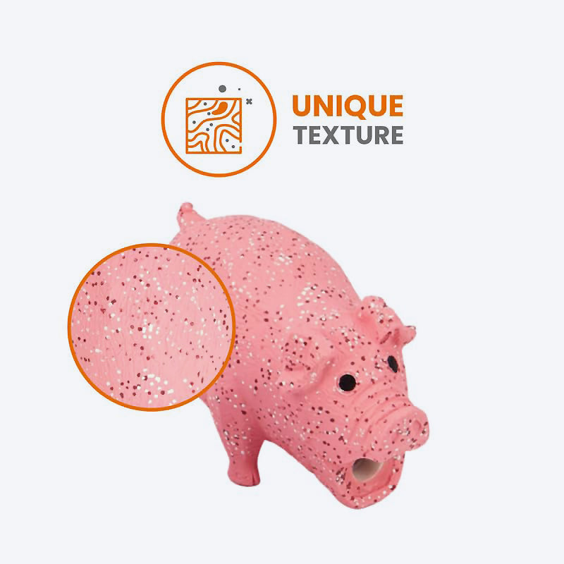 FOFOS Pig Latex Squeaker Chew Toy For Dog - Pink - Heads Up For Tails