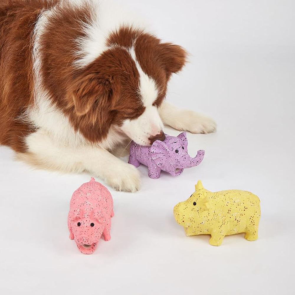 FOFOS Elephant Latex Squeaker Chew Toy For Dog - Purple - Heads Up For Tails