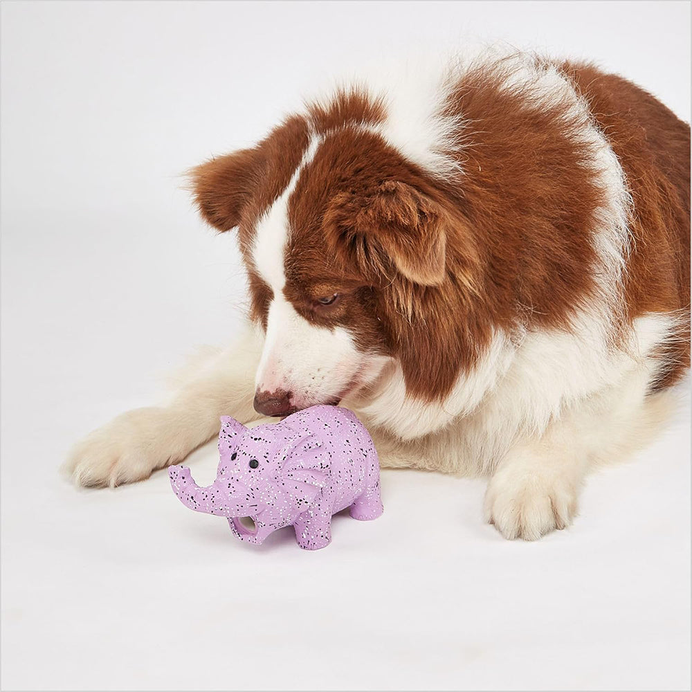 FOFOS Elephant Latex Squeaker Chew Toy For Dog - Purple - Heads Up For Tails