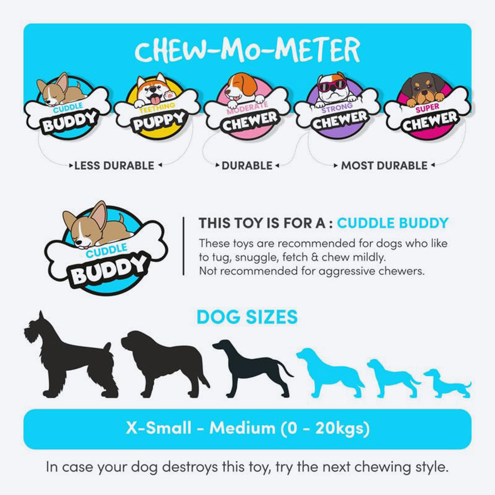 FOFOS Ox Latex Squeaker Chew Toy For Dog - Yellow - Heads Up For Tails