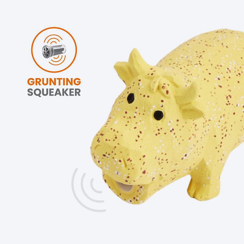 FOFOS Ox Latex Squeaker Chew Toy For Dog - Yellow - Heads Up For Tails