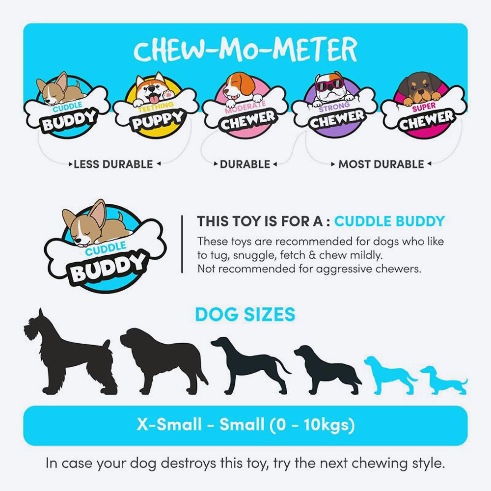 FOFOS Bear Latex Squeaker Chew Toy For Dog - Brown & Pink - Heads Up For Tails