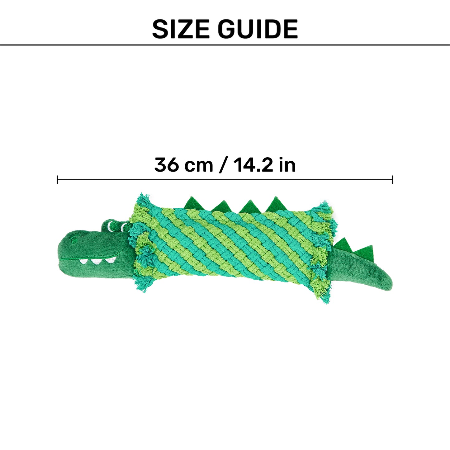 FOFOS Puppy Crocodile Dental Chew Toy For Puppy - Green - Heads Up For Tails