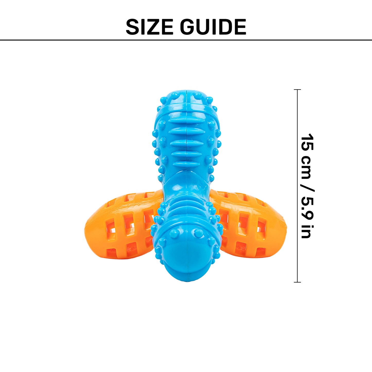 TLC Munch Stick Chew Toy For Dog - Orange & Blue - Heads Up For Tails
