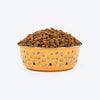 HUFT Doodle Tails Printed Steel Bowl For Dog - Yellow - Heads Up For Tails