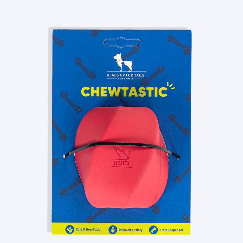 HUFT Chewtastic Treat Tumbler Chew Toy For Dog - Red - Heads Up For Tails