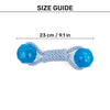 TLC Dumbbell With 2 Balls Rope Dog Toy - Navy & White - Heads Up For Tails