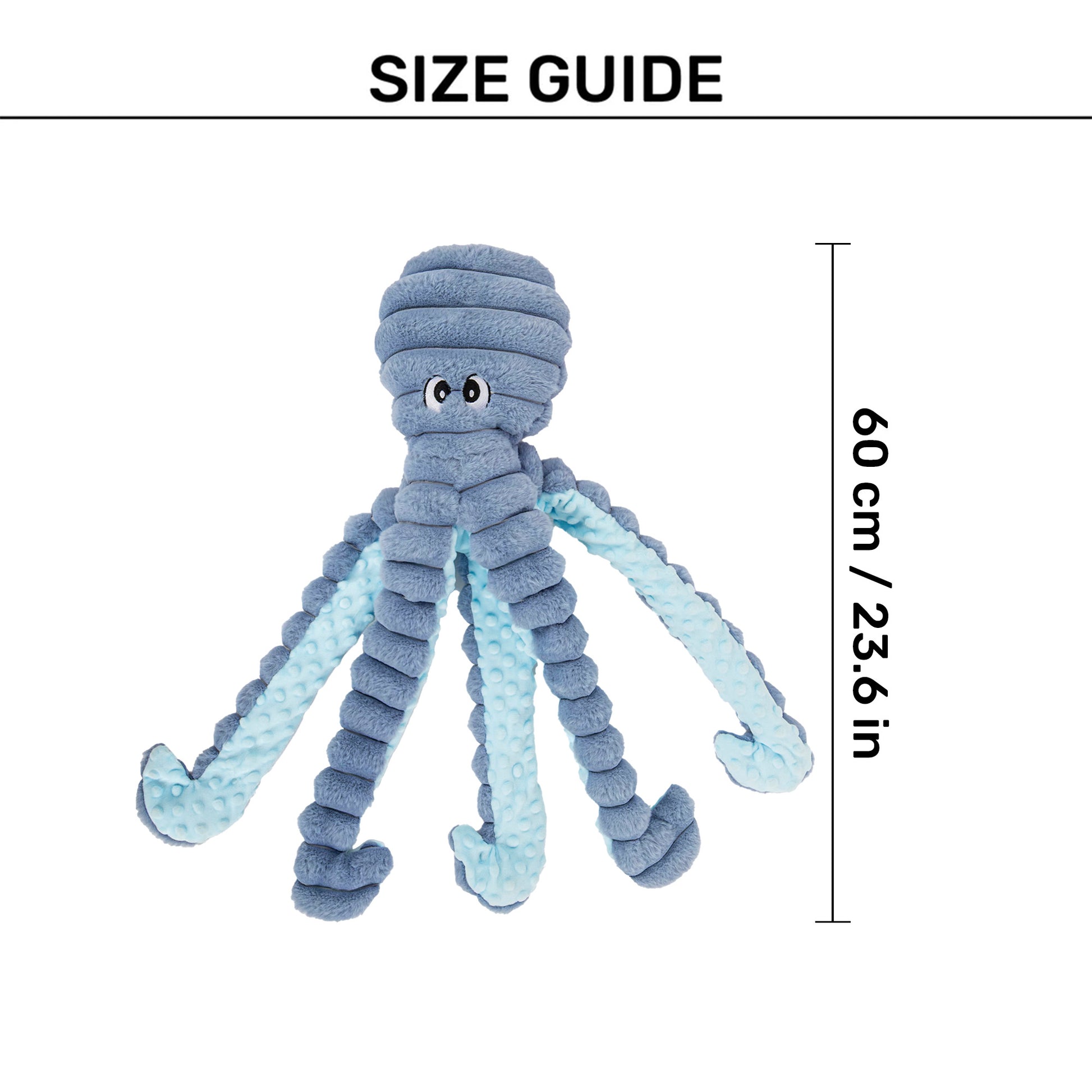 HUFT Mister Wiggles Plush Toy For Dog - Slate Blue - Heads Up For Tails