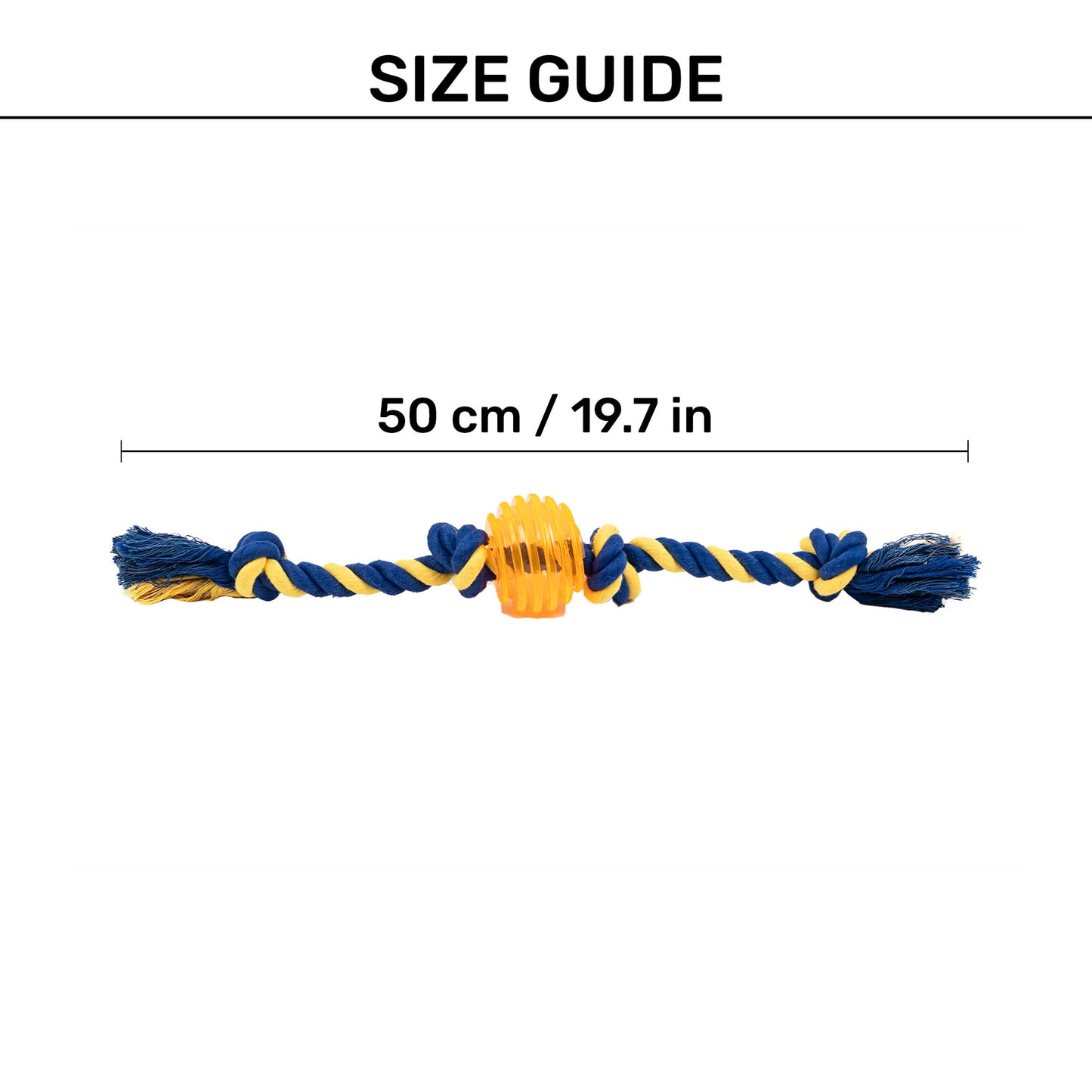 TLC Rope Chewer Rope Toy For Dog - Yellow & Blue - Heads Up For Tails