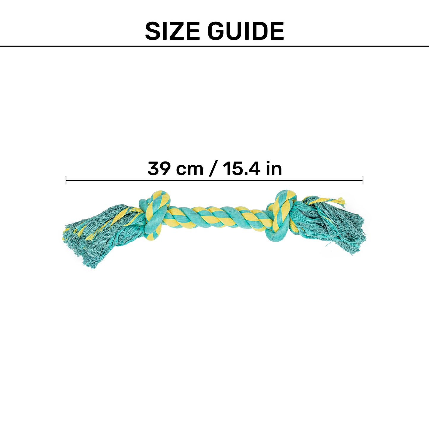 TLC Mighty Tug Rope Toy For Dog - Blue & Yellow - Heads Up For Tails