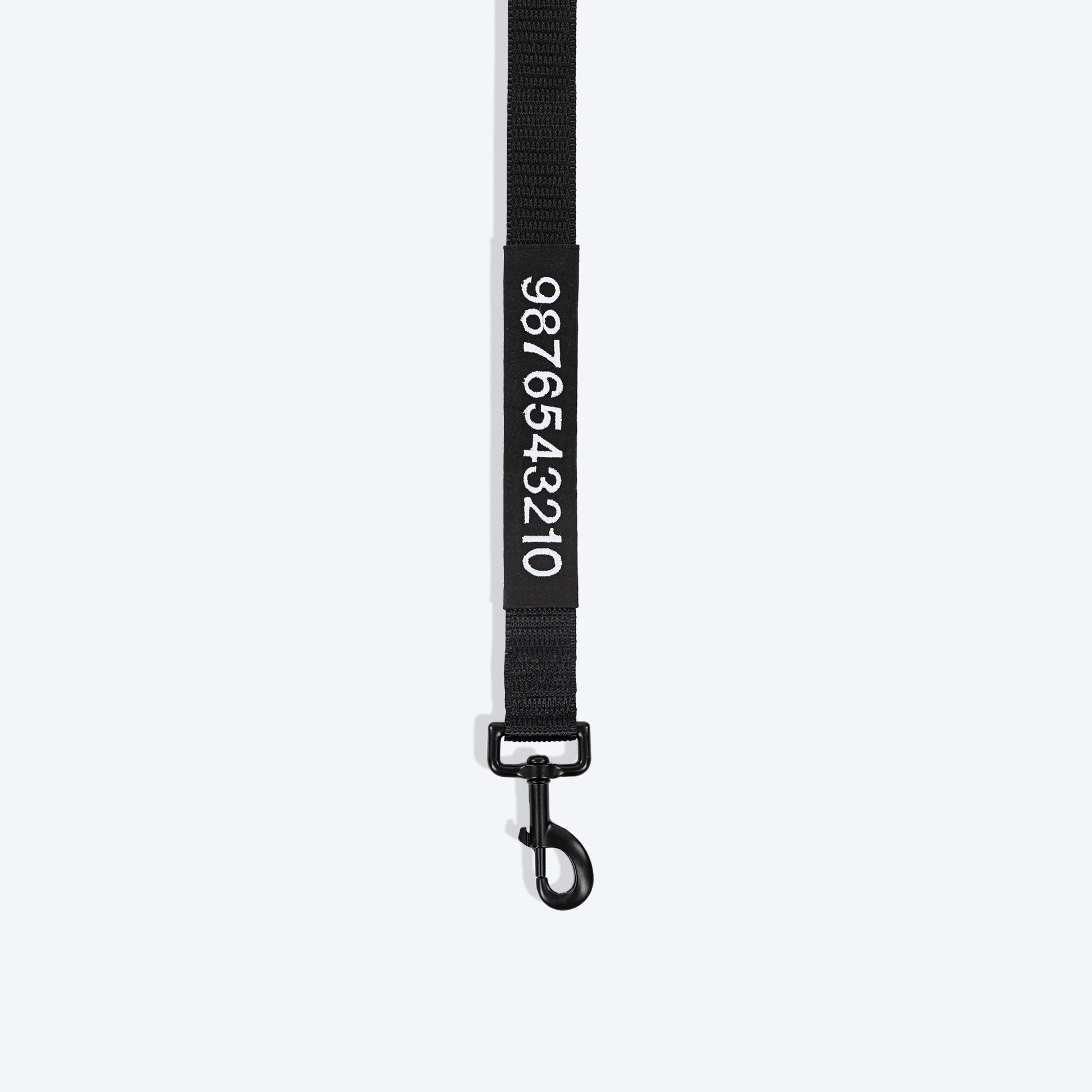 HUFT Classic Personalised (Mobile No.) Dog Leash - Coal Black - Heads Up For Tails