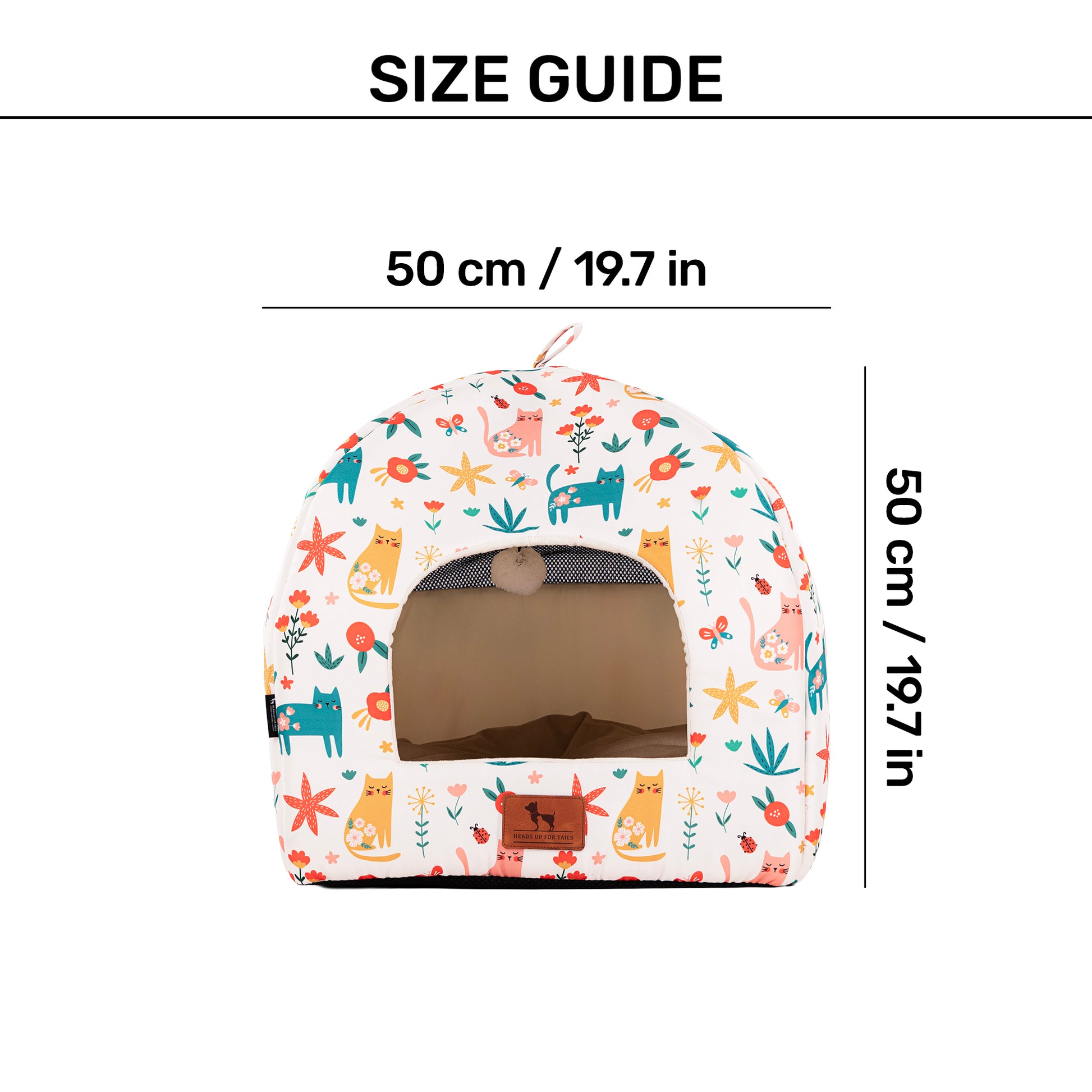 HUFT Snuggle Bloom Tent Bed For Cat - Multicolor - Heads Up For Tails