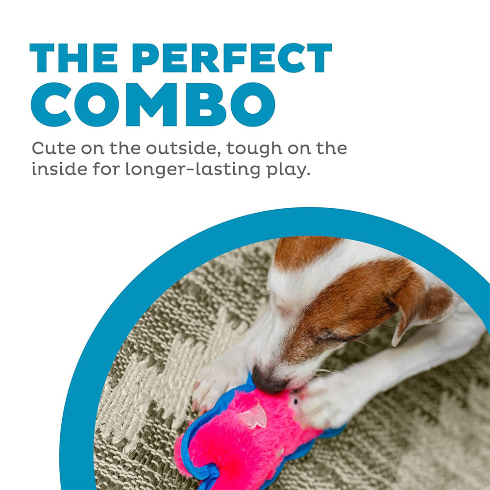 Outward Hound Durablez Pig Plush Toy For Dog - Pink