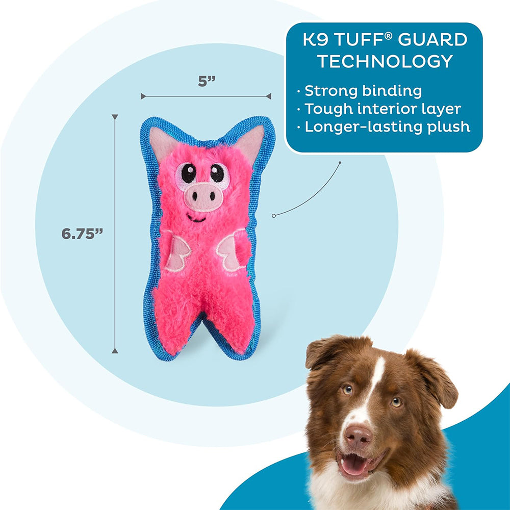 Outward Hound Durablez Pig Plush Toy For Dog - Pink