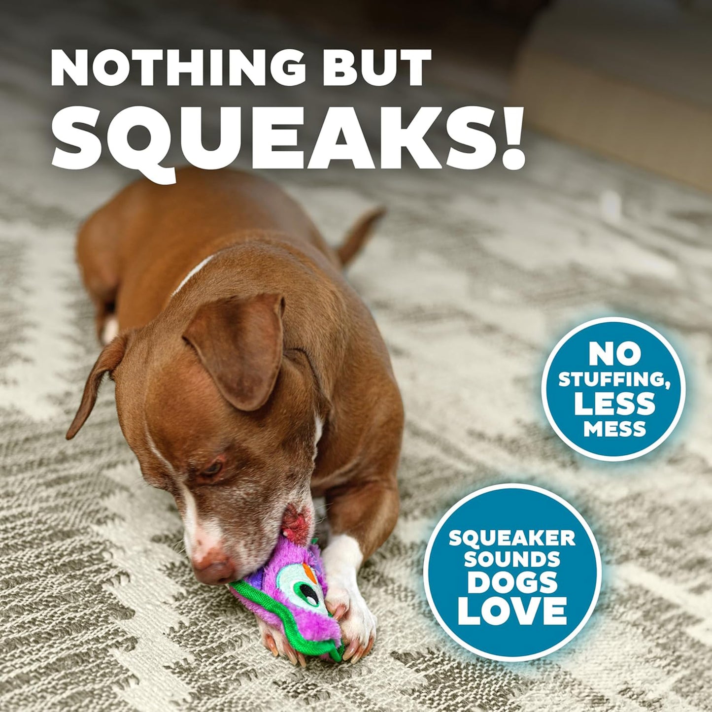 Outward Hound Owl Durablez Invincibles With Squeak Plush Dog Toy - Heads Up For Tails