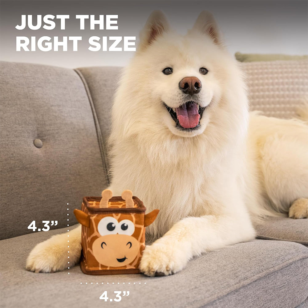 Outward Hound Giraffe Fire Biterz Cubez Chew Toy For Dog - Brown