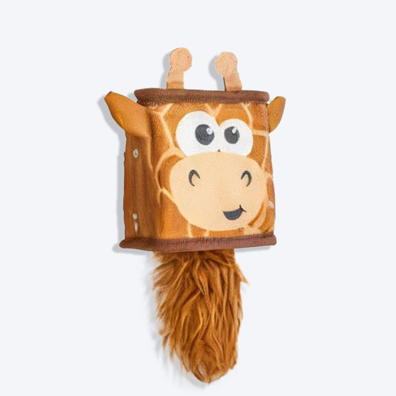 Outward Hound Giraffe Fire Biterz Cubez Chew Toy For Dog - Brown - Heads Up For Tails