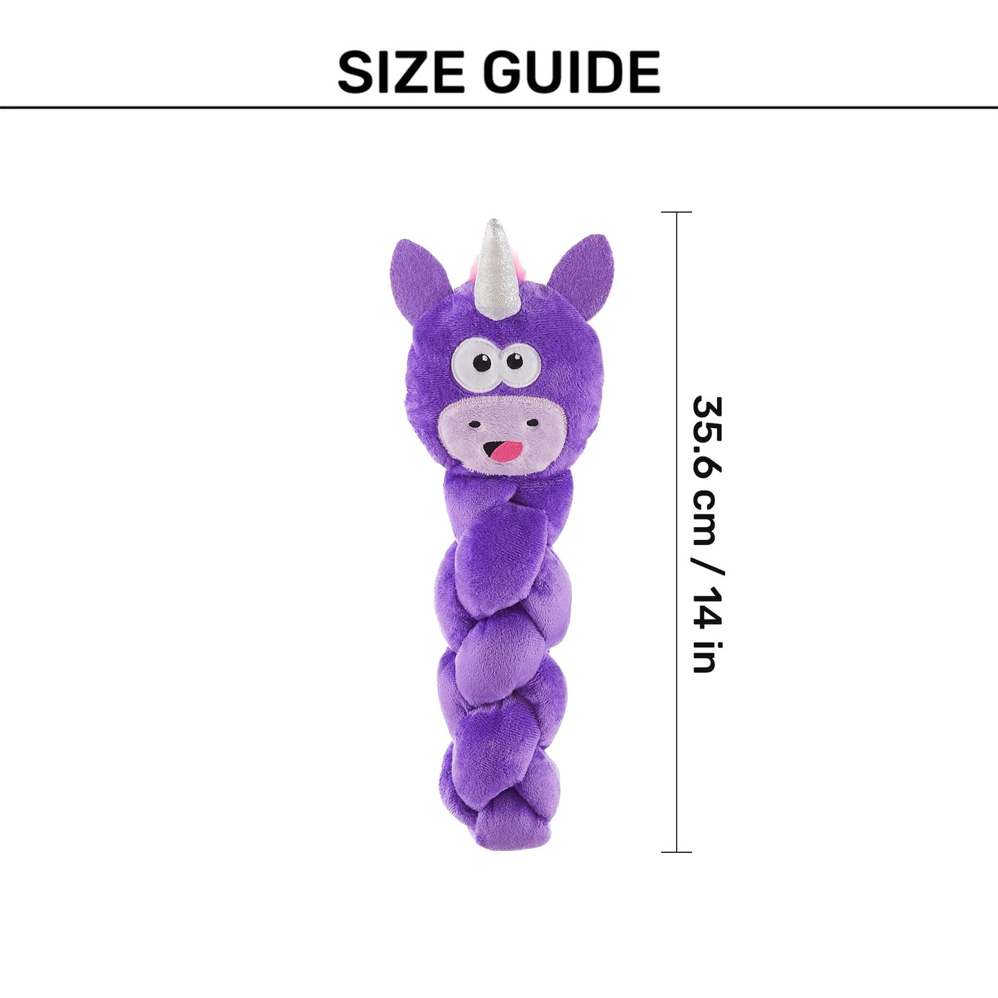 Outward Hound Twistiez Unicorn Plush With Interactive Toy For Dog - Purple - L - Heads Up For Tails