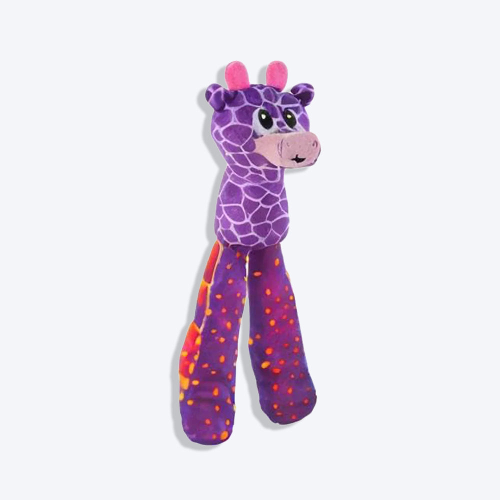 Outward Hound Giraffe Silly Legz Plush Toy For Dog - Purple