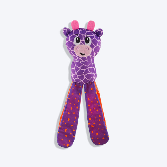 Outward Hound Giraffe Silly Legz Plush Toy For Dog - Purple - Heads Up For Tails