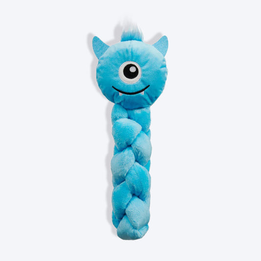 Outward Hound Twistiez Monster Plush With Interactive Toy For Dog - Blue - L - Heads Up For Tails