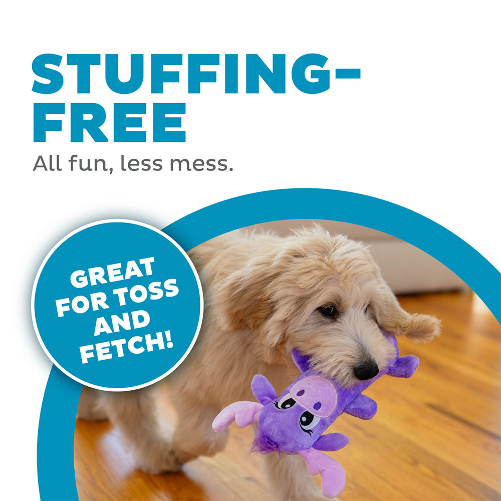 Outward Hound Moose Stuffing-Free Big Squeak Plush Toy For Dog - Purple - M