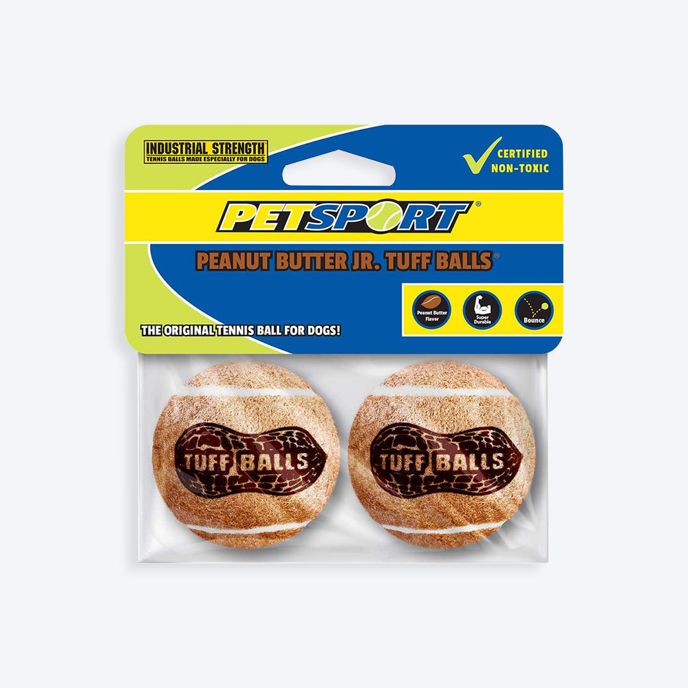 Petsport Tuff Balls Junior Dog Toy - Peanut Butter (Pack Of 2)_03