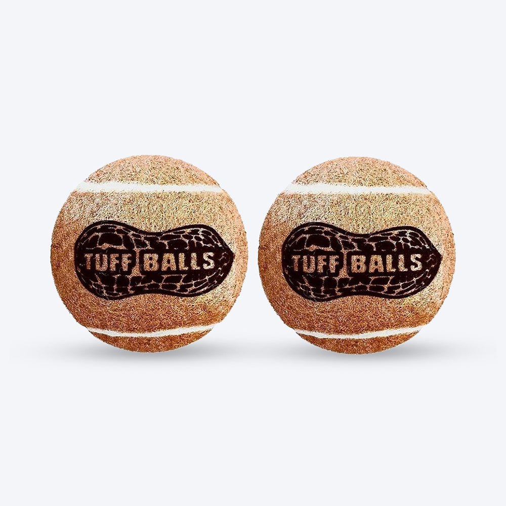 Petsport Tuff Balls Junior Dog Toy - Peanut Butter (Pack Of 2)_02