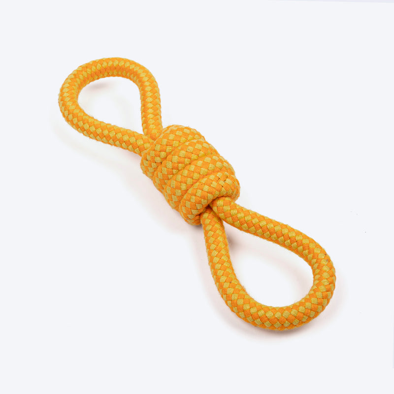 Dash Dog Tugster Rope Toy For Dog - Yellow & Orange - Heads Up For Tails