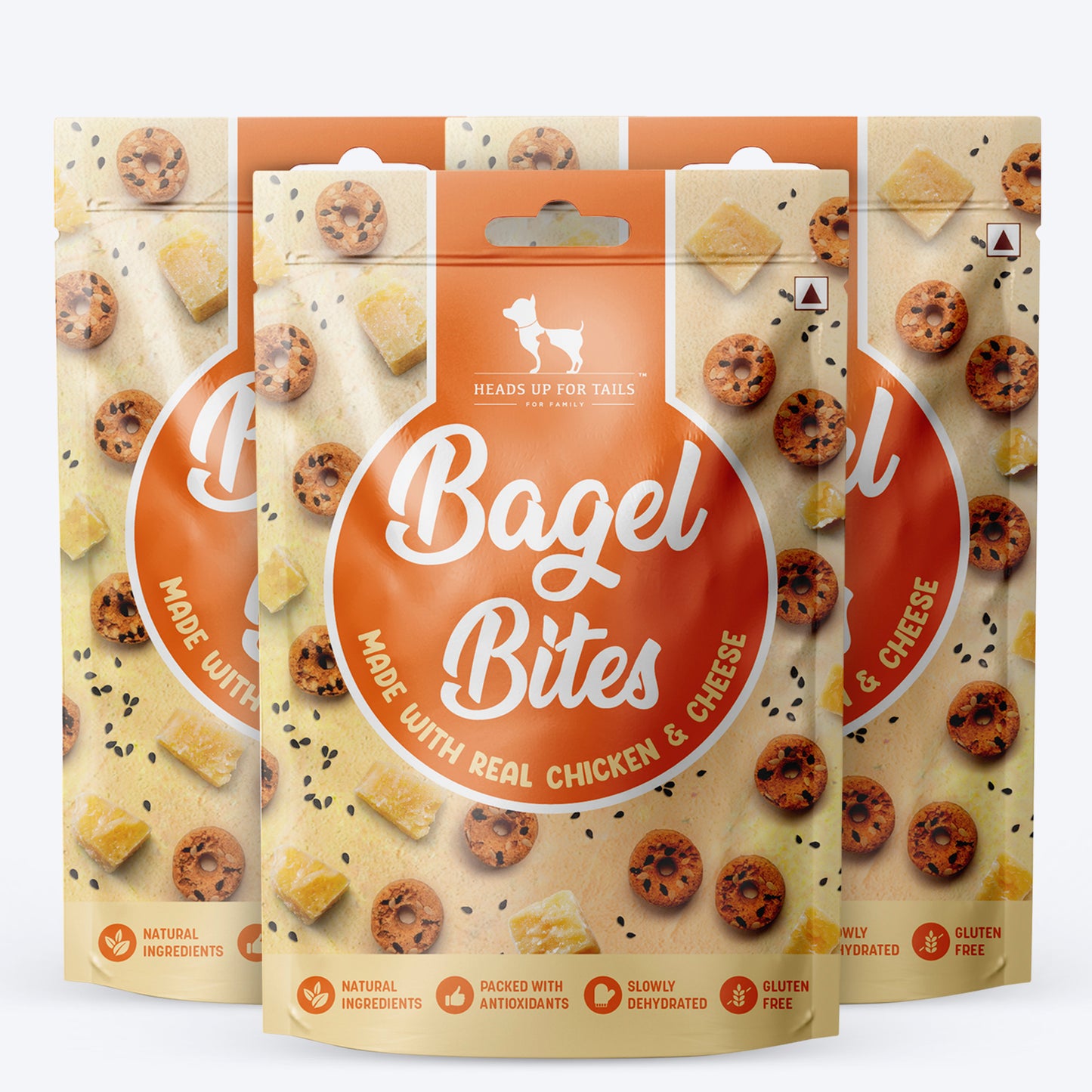 HUFT Bagel Bites Made With Real Chicken & Cheese Treat For Dog - 140 gm - Heads Up For Tails