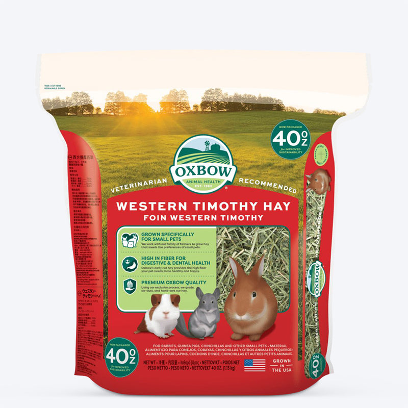 Oxbow Western Timothy Dry Hay (Grass) For Small Animals - Heads Up For Tails