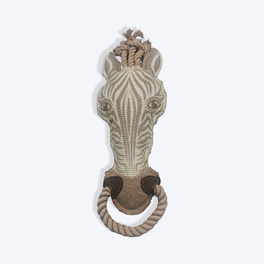 Nutra Pet The Tug Zebra Plush Toy For Dog - Heads Up For Tails